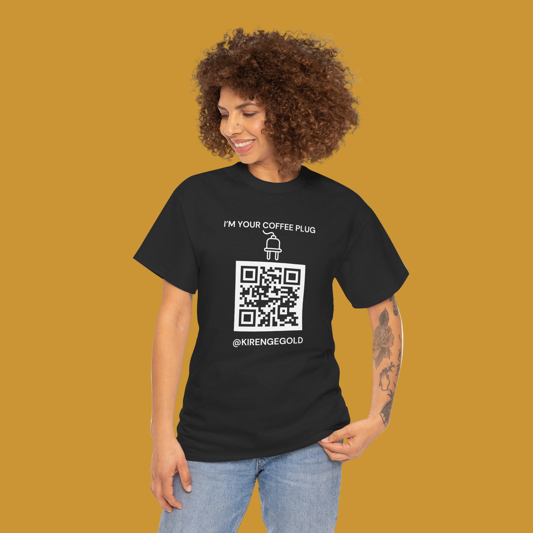 QR Code Unisex Heavy Cotton Tee, Casual Wear, Tech Enthusiast Shirt - Kirenge Gold LLC