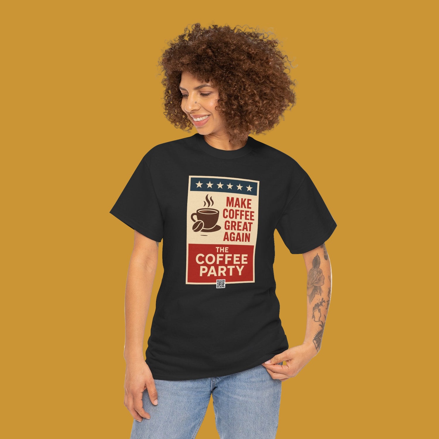 Coffee Party T-Shirt, Make Cofee Great Again, Coffee Lover Shirt, Casual Wear - Kirenge Gold LLC