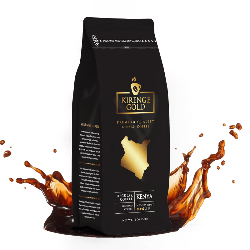 Balanced Medium Roast | Kirenge Gold Kenyan premium medium roast coffee beans, rich and smooth flavor for a perfect cup.
