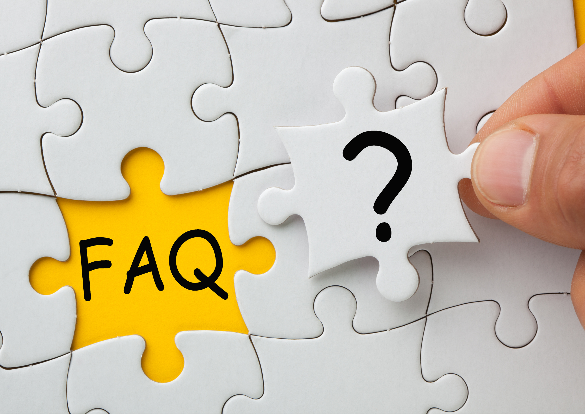 Jigsaw puzzle with a question mark piece and ‘FAQ’ text, representing Kirenge Gold customer support and frequently asked questions about premium Kenyan coffee.