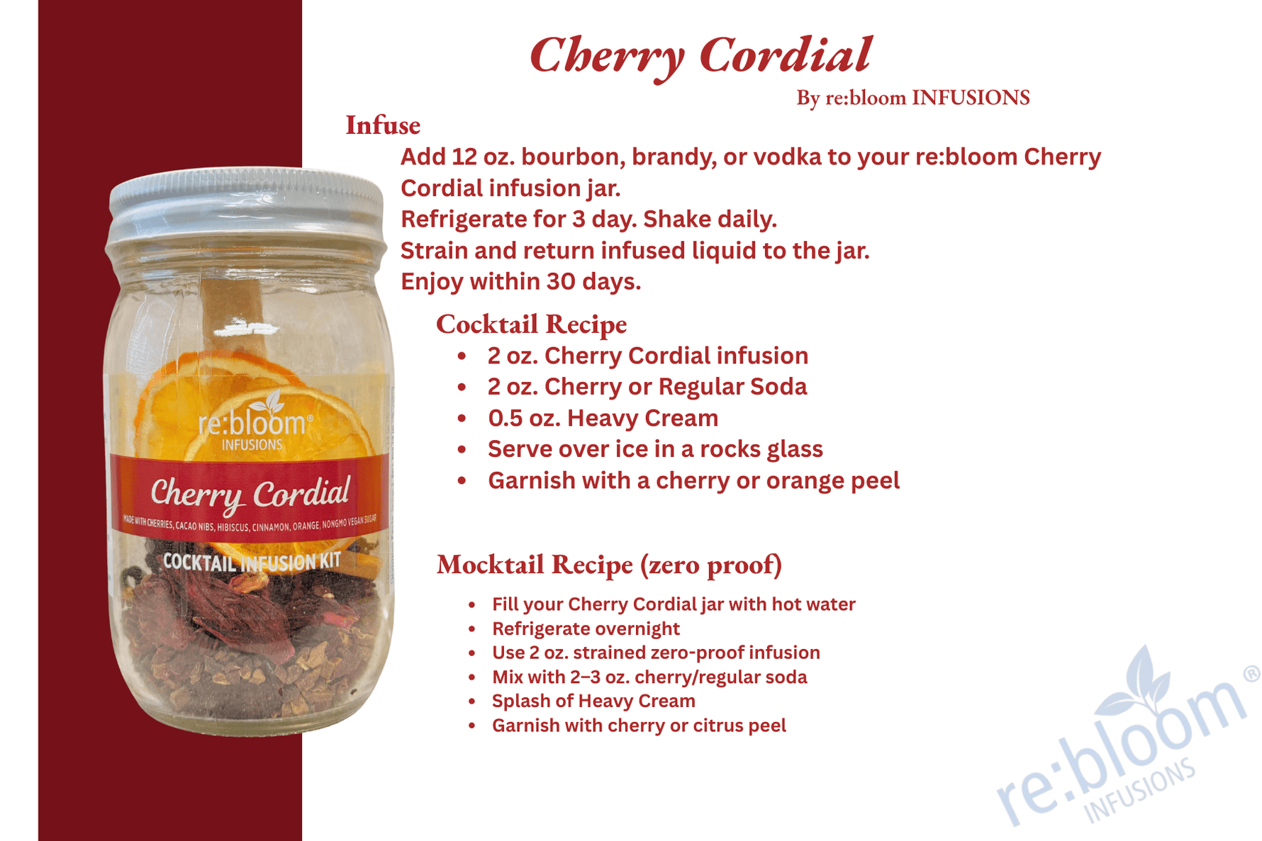 Cherry Cordial Cocktail Infusion Kit - Kirenge Gold LLC