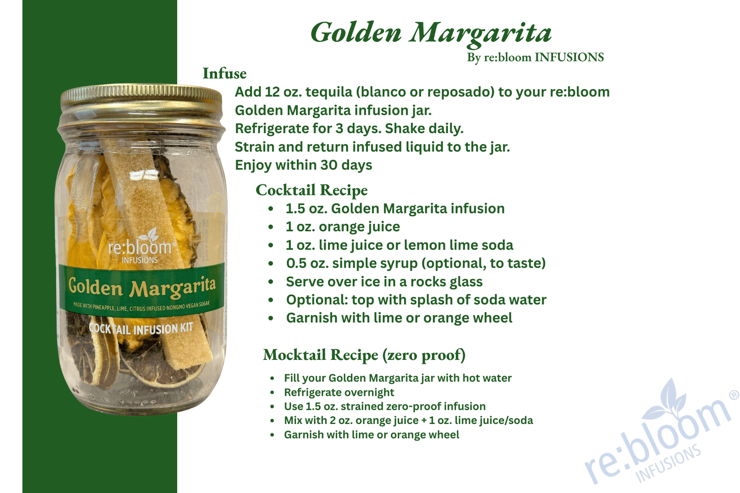 Golden Margarita Cocktail Infusion Kit - Kirenge Gold LLC