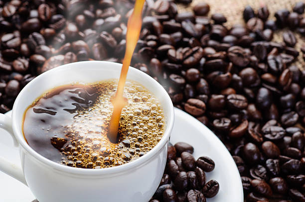Freshly brewed Kirenge Gold Kenyan coffee in a cup
